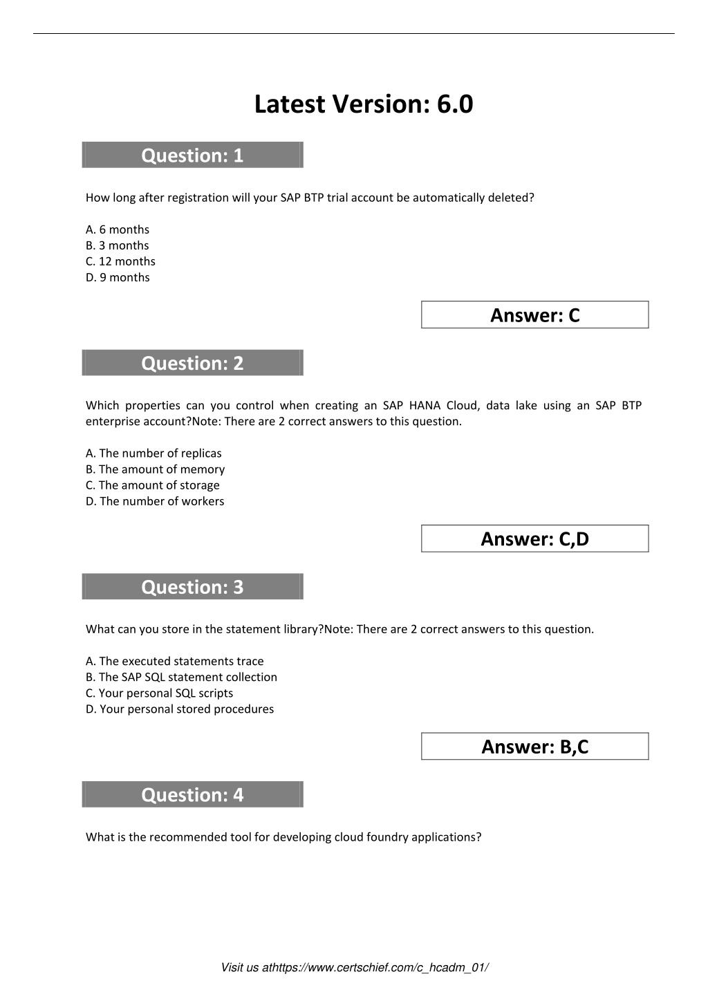 Reliable C-HCADM-01 Exam Materials