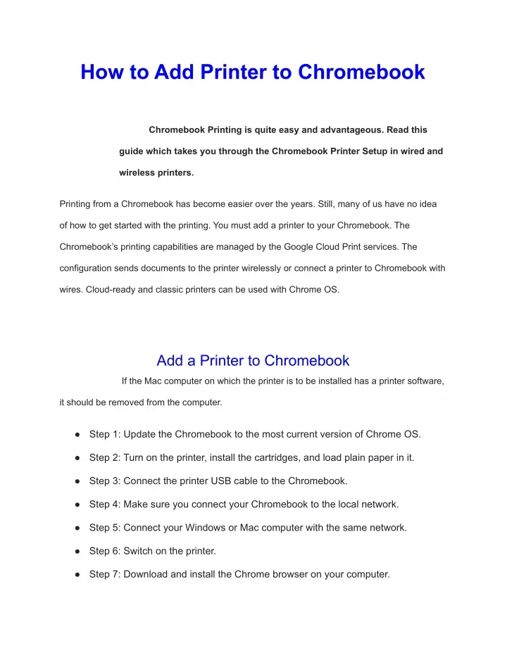 PPT How To Add Printer To Chromebook Installationsolutions