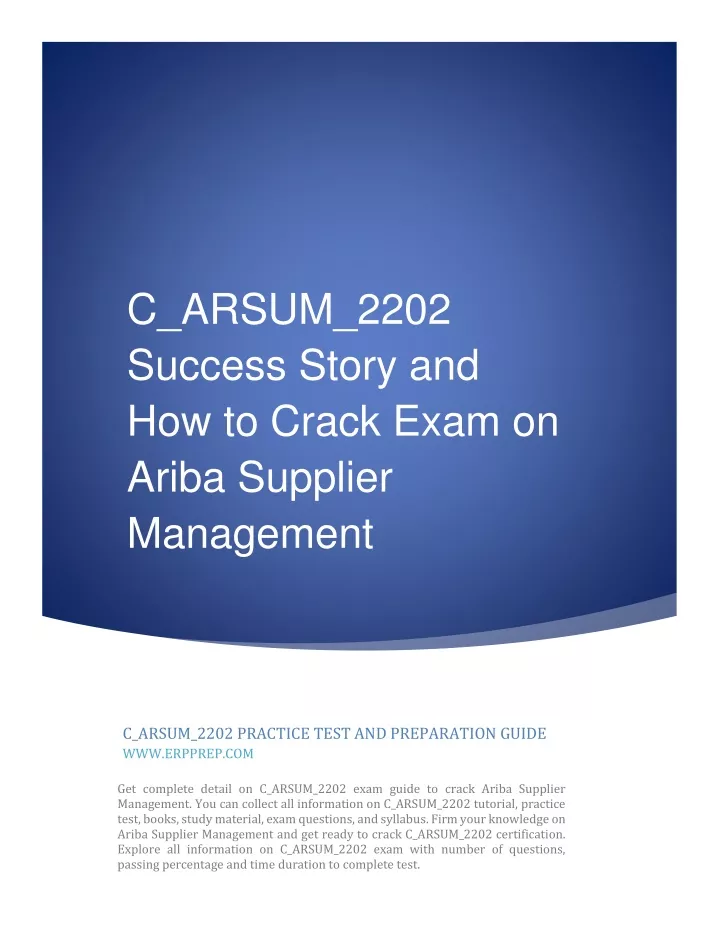 C-ARSUM-2302 Zertifikatsdemo