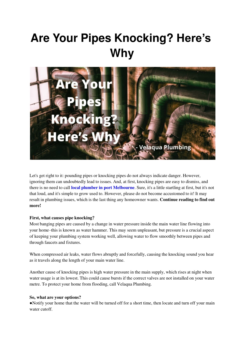 PPT What Causes Pipe Knocking? PowerPoint Presentation, free download