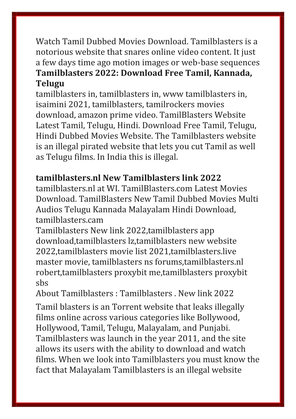 PPT tamilblasters new link 2022 tamilblasters.cam new working link