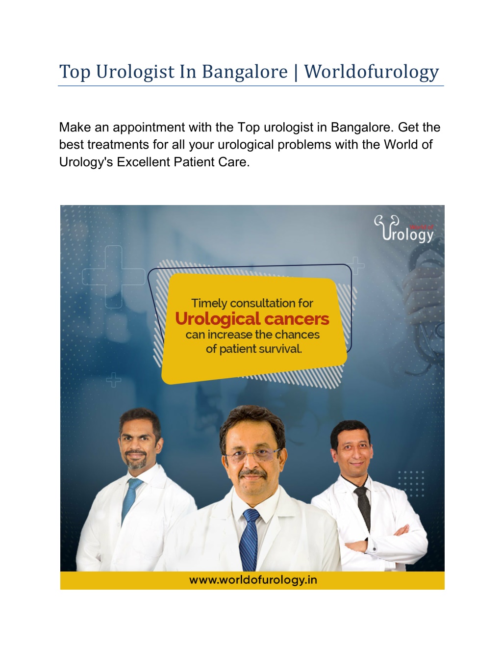 PPT - Top Urologist In Bangalore | Worldofurology PowerPoint ...