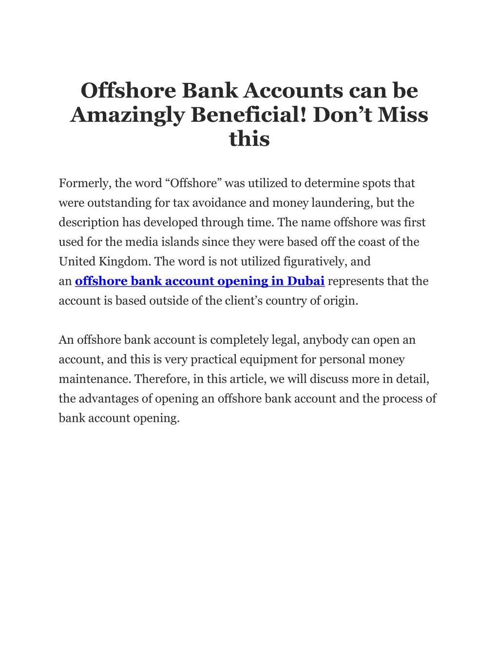 research paper on offshore accounts