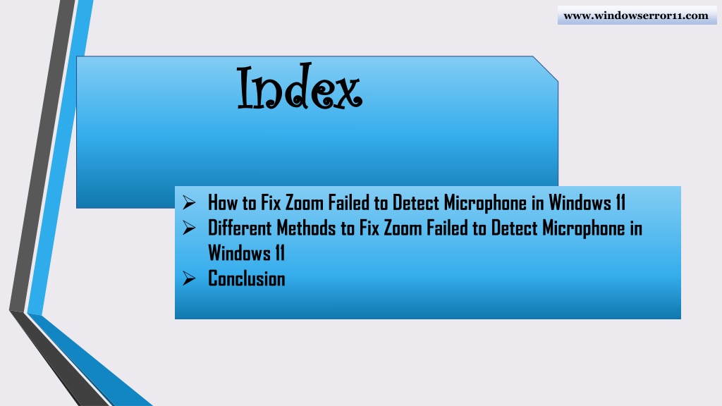 Ppt how to fix zoom failed to detect microphone in windows 11