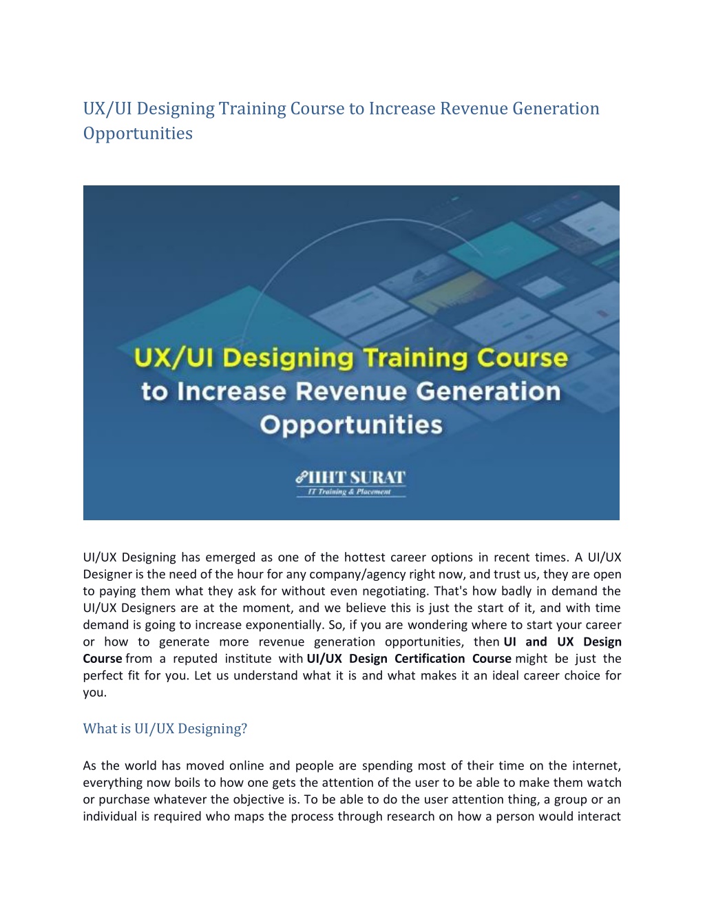 PPT - UX/UI Designing Training Course to Increase Revenue Generation ...