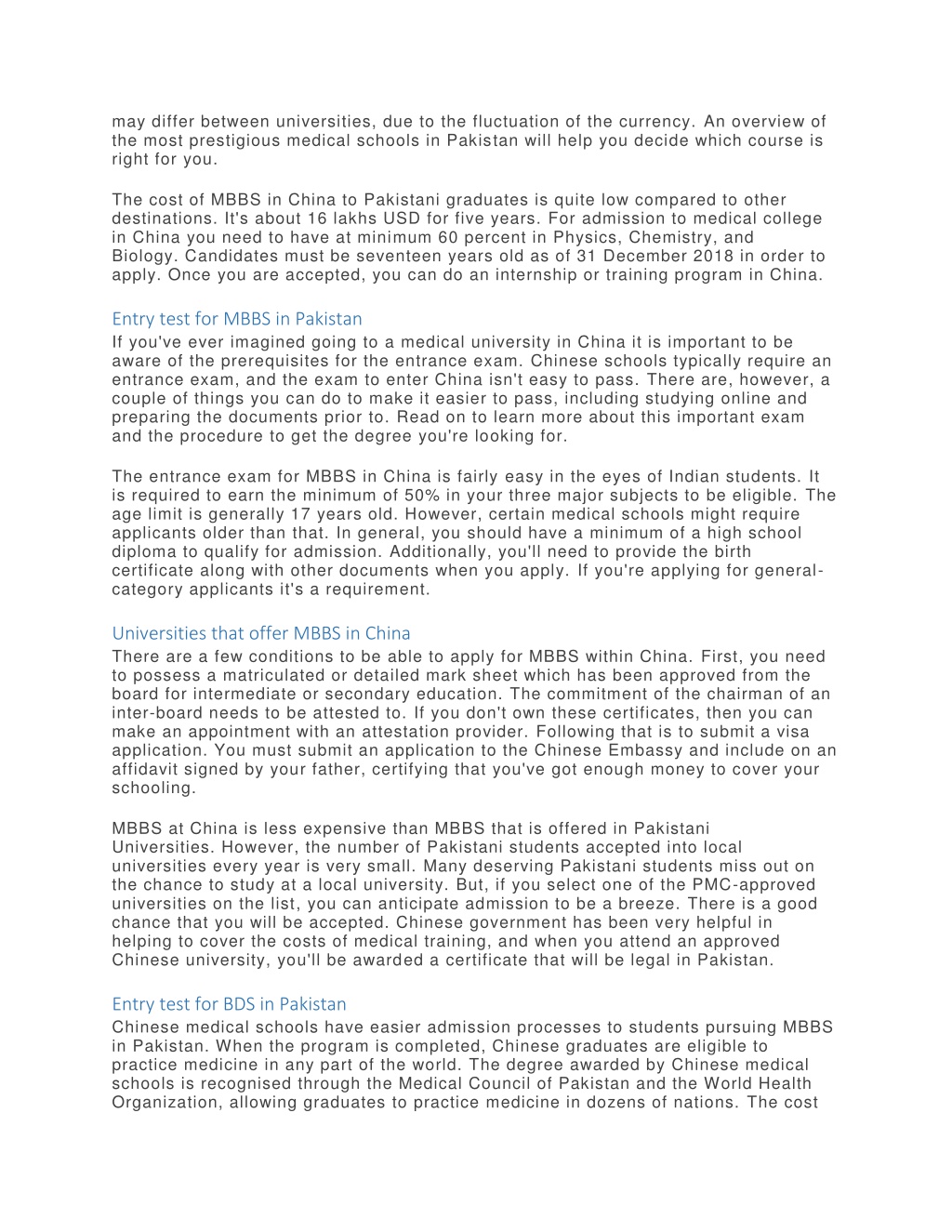 PPT - MBBS Coast in China for Pakistani Students – Brief Guide | EBC ...