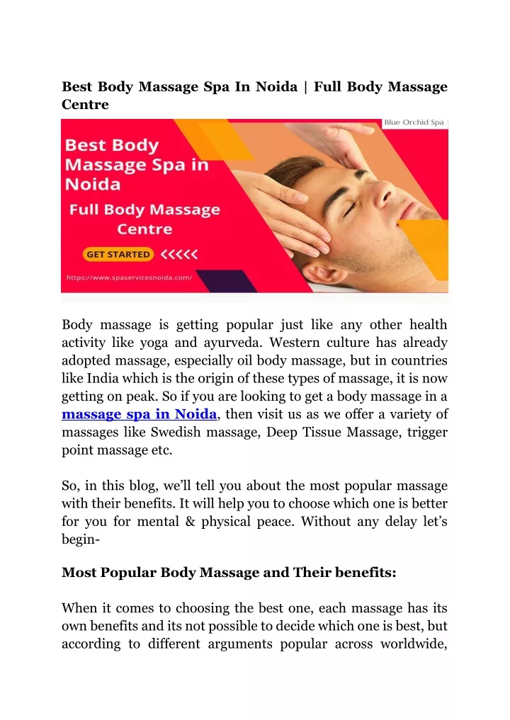 Ppt Best Body Massage Spa In Noida Full Body Massage Centre