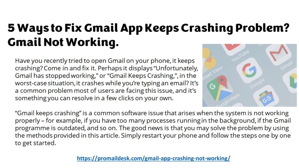 PPT - Gmail App Not Working 1(559)312-2872, Fix Gmail App Keeps ...