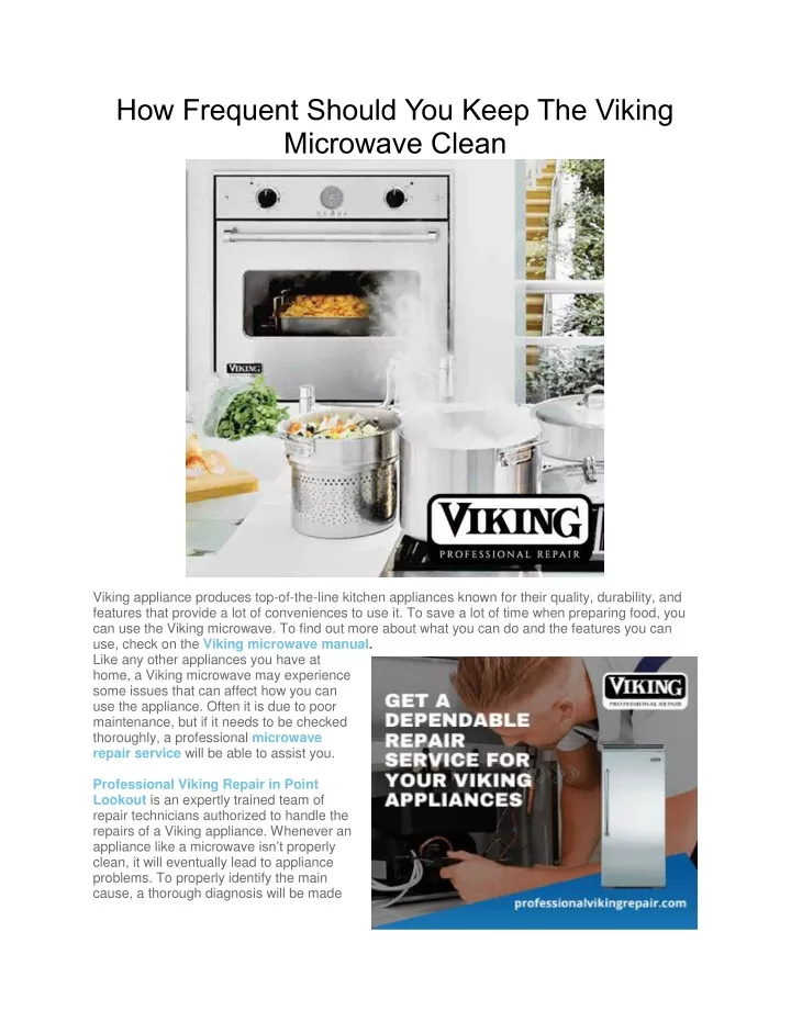 PPT How Frequent Should You Keep The Viking Microwave Clean