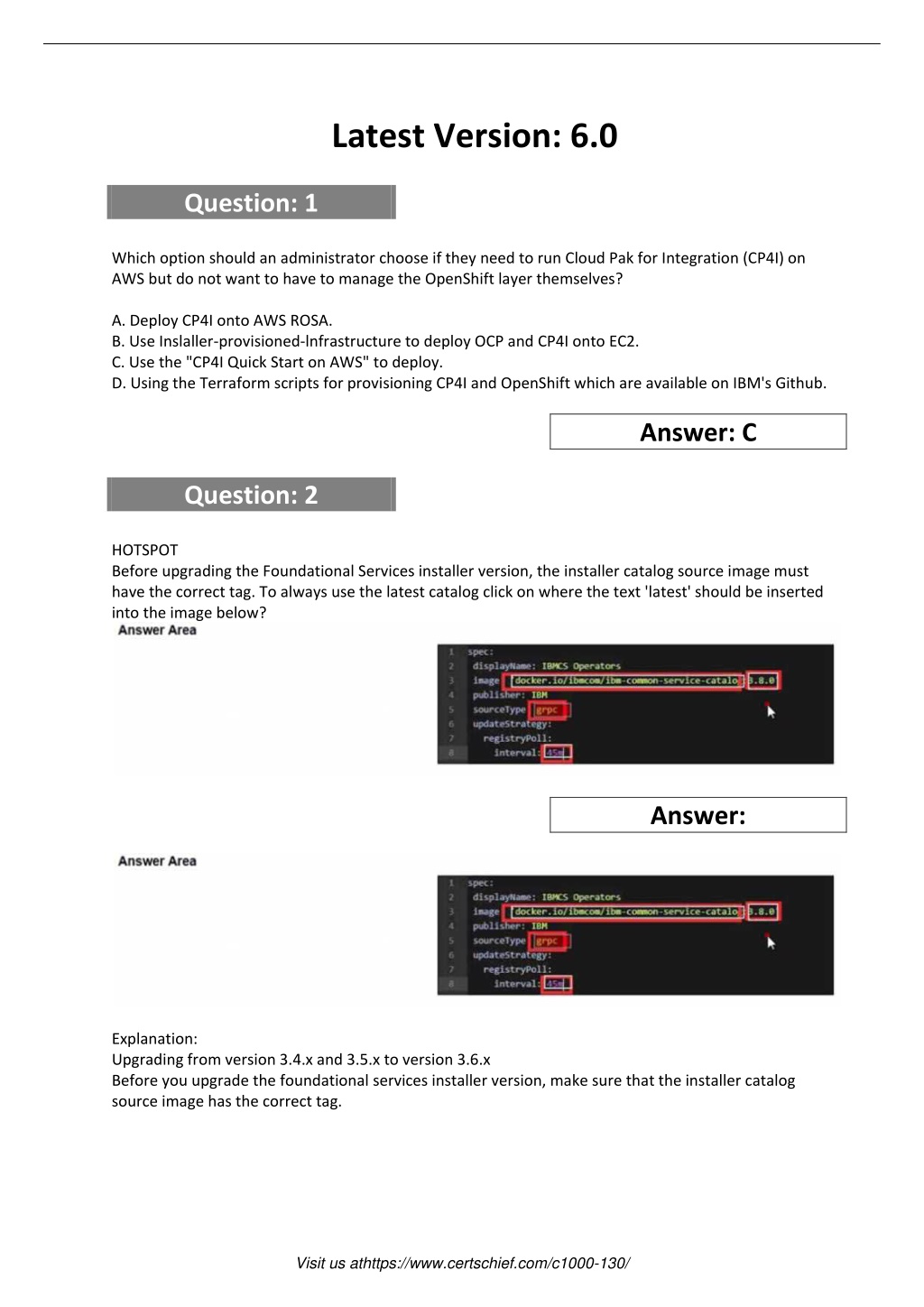 Latest C1000-130 Exam Practice