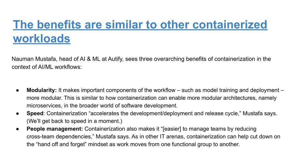 PPT 2022 AI/ML Workloads in Containers 6 Key Facts PowerPoint