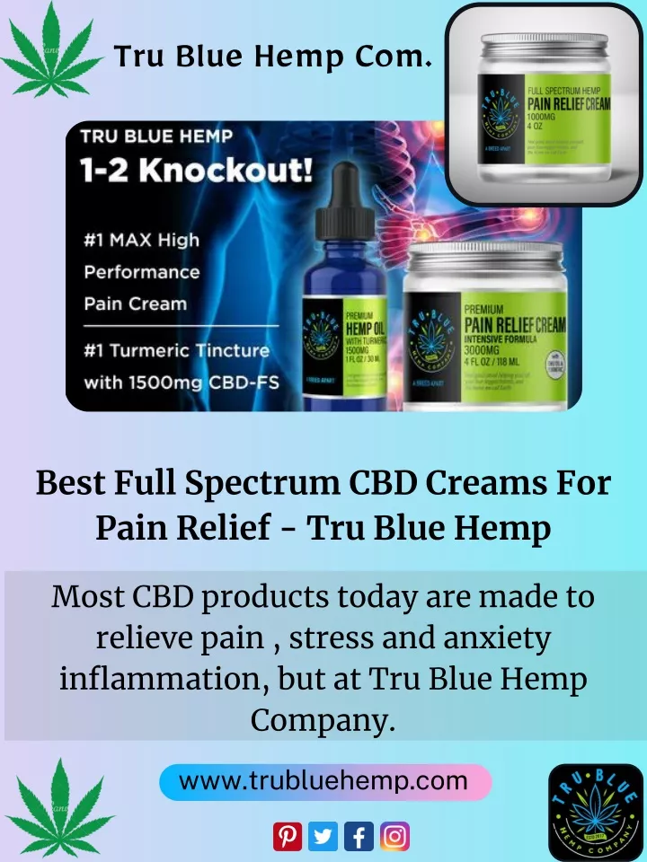 PPT - Best Full Spectrum CBD Creams For Pain Relief - Tru Blue Hemp ...