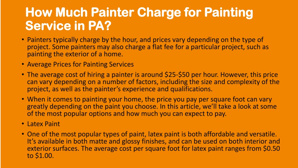 How Much Do Painters Charge By The Hour