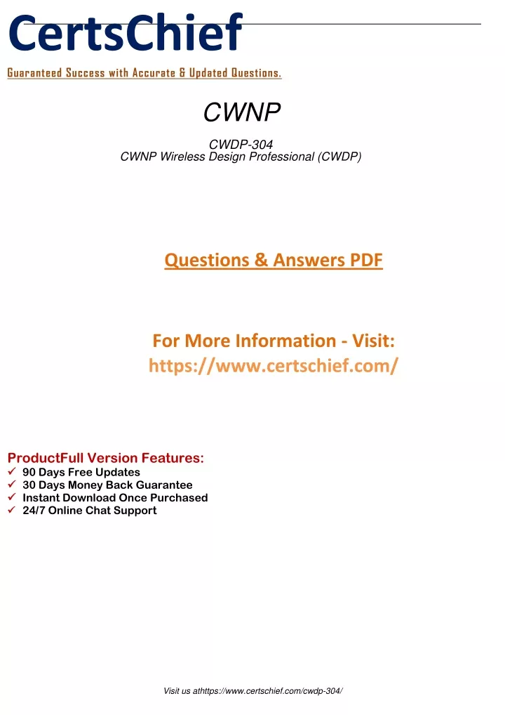 CWDP-304題庫資料