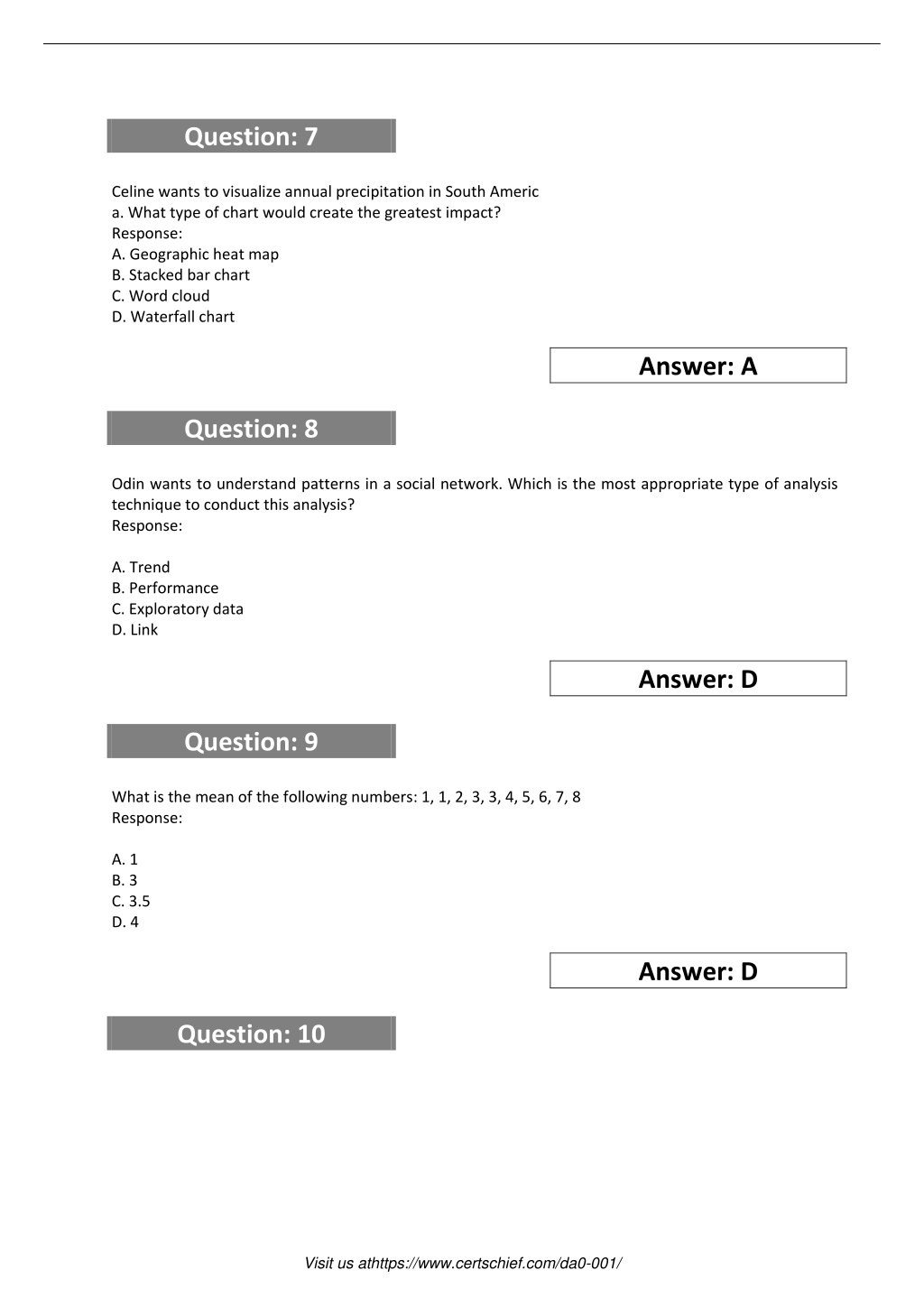 Valid DA0-001 Study Notes