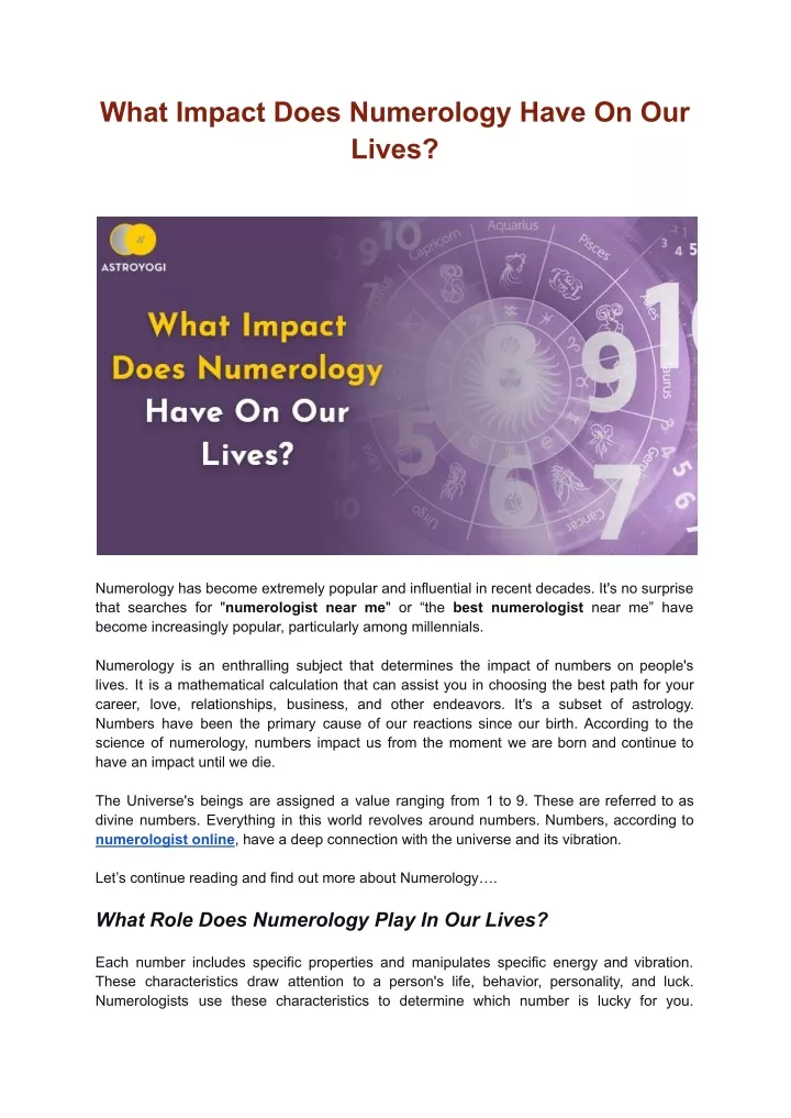 PPT What Impact Does Numerology Have On Our Lives PowerPoint 