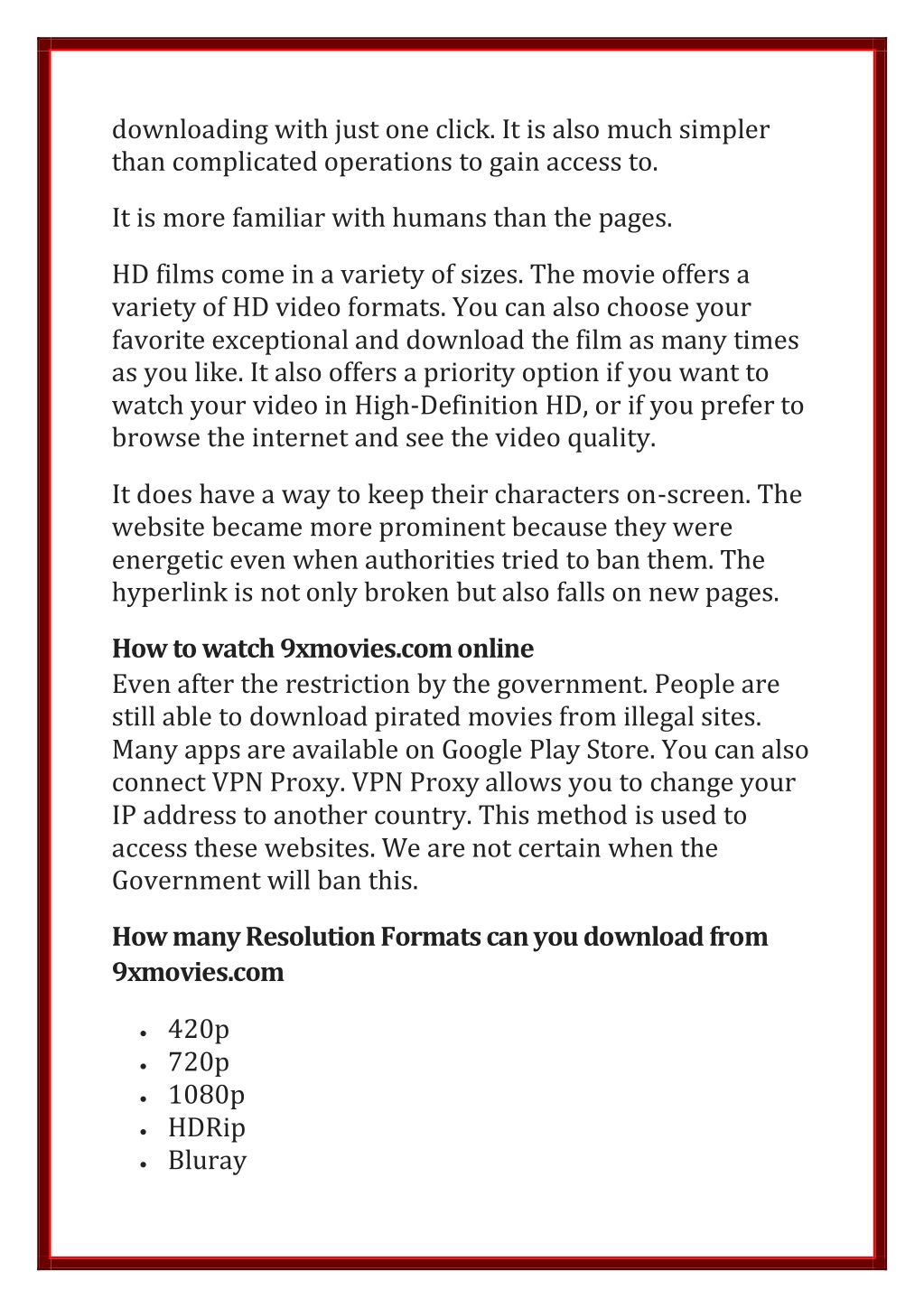 PPT - What Are The Unique Characteristics Of 9xmovies Com PowerPoint