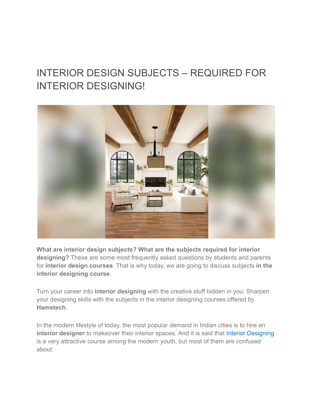 PPT INTERIOR DESIGN SUBJECTS REQUIRED FOR INTERIOR DESIGNING 