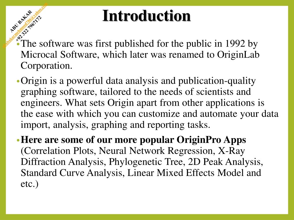Origin: Data Analysis and Graphing Software