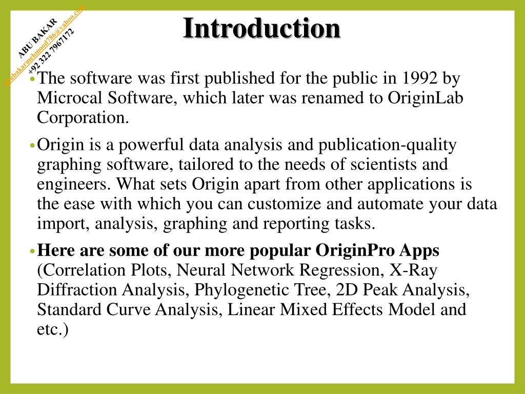 Origin, Software