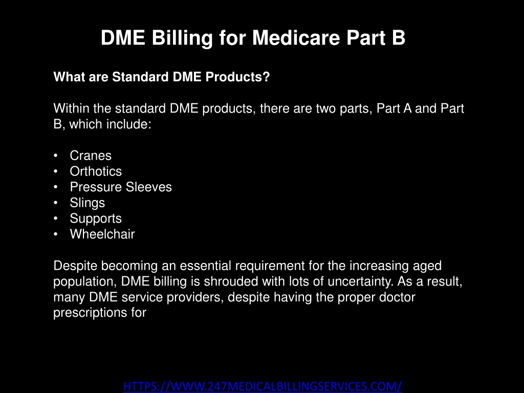 PPT - DME Billing For Medicare Part B PowerPoint Presentation, Free ...