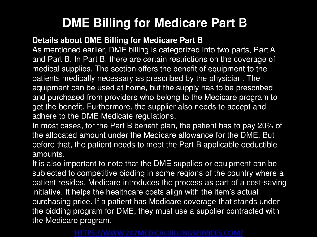 PPT - DME Billing For Medicare Part B PowerPoint Presentation, Free ...