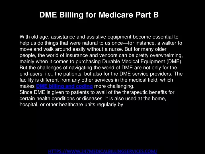 PPT - DME Billing For Medicare Part B PowerPoint Presentation, Free ...