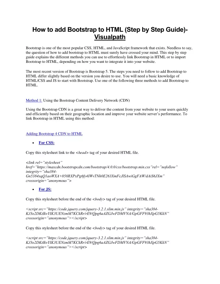 Ppt how to add bootstrap to html powerpoint presentation free