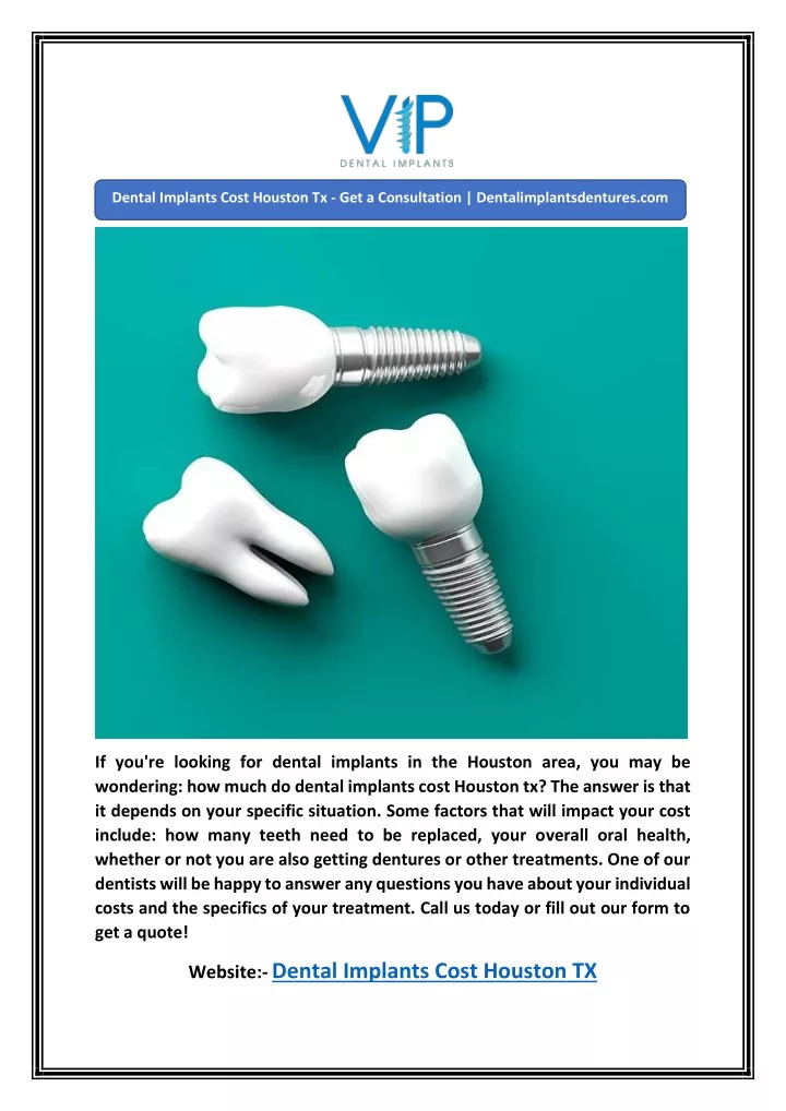 PPT Dental Implants Cost Houston Tx Get a Consultation
