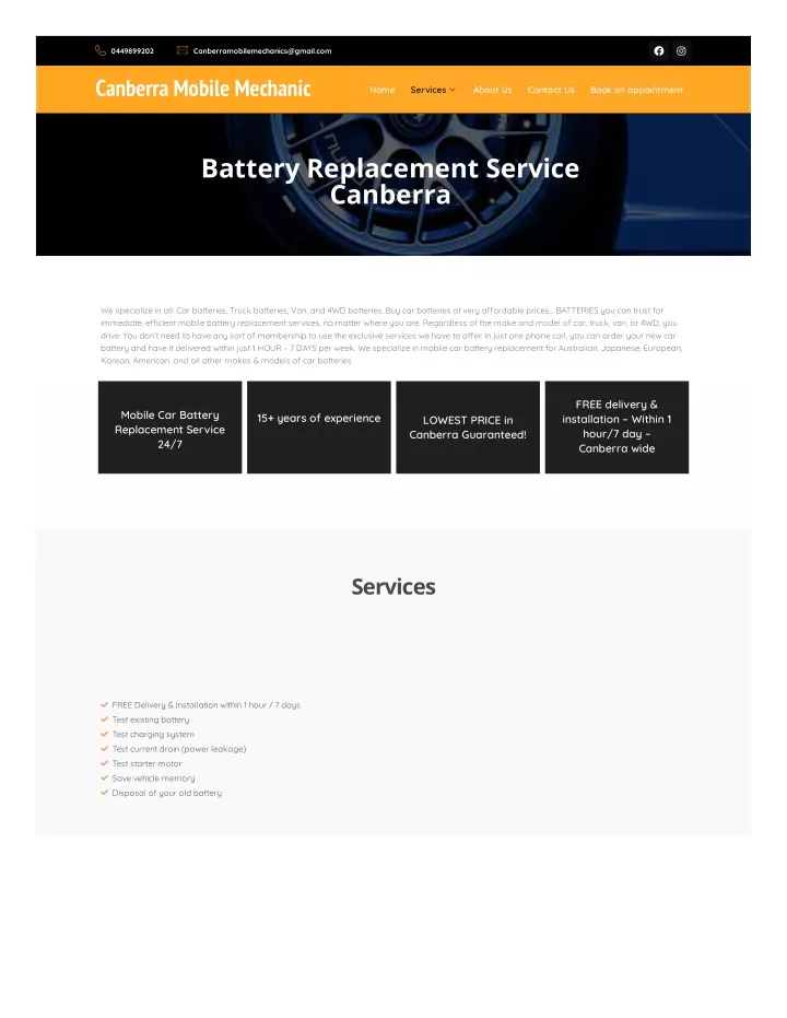 PPT Mobile Car Battery Replacement Service PowerPoint Presentation