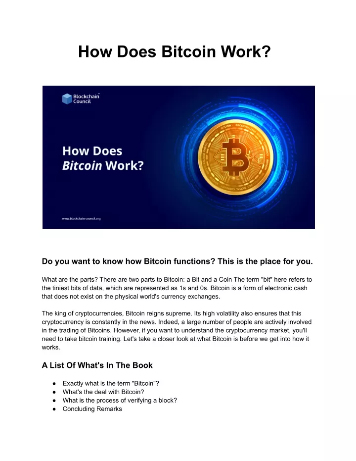 how bitcoin works ppt