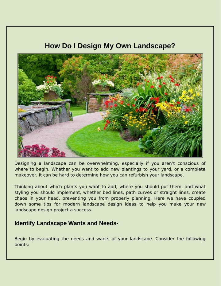 PPT What Tips Do You Need Before Designing Your Own Landscape ppt-what-tips-do-you-need-before-designing-your-own-landscape