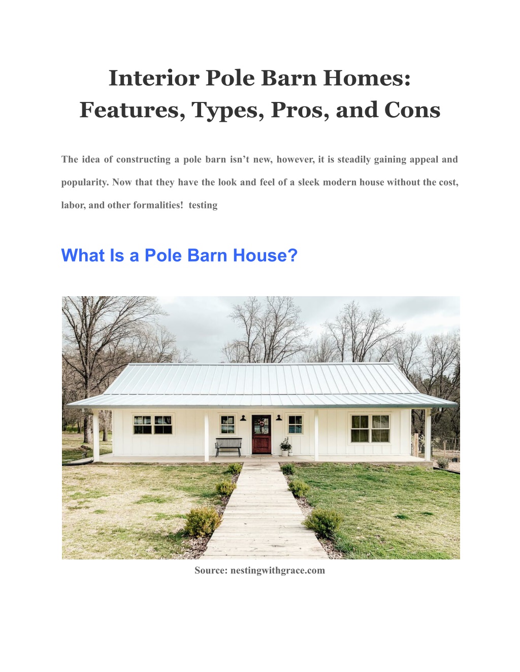 PPT - Interior Pole Barn Homes: Features, Types, Pros, and Cons ...