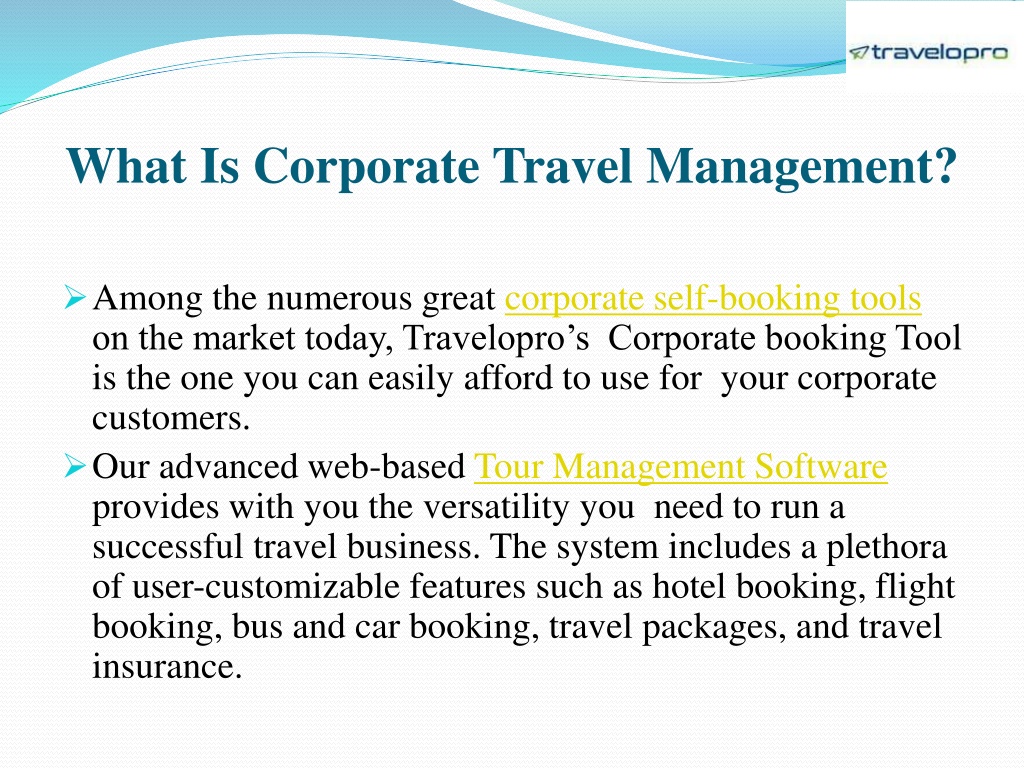 example of corporate travel management