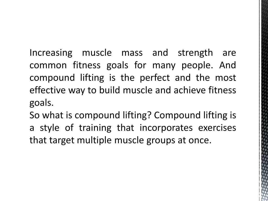 PPT - 15 Best Compound Lifts and Exercises to Gain Muscle Mass ...