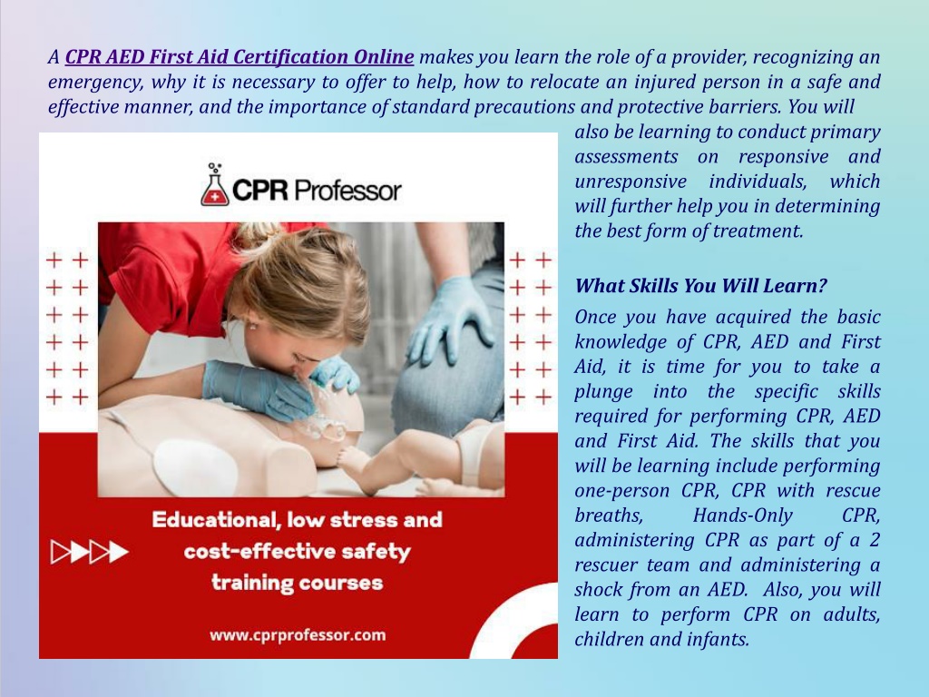 Ppt Things To Learn From A Cpr Aed First Aid Certification Course