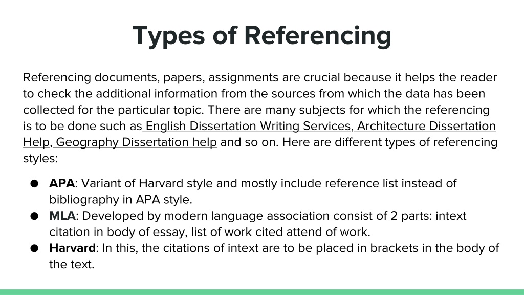 referencing in paper presentation