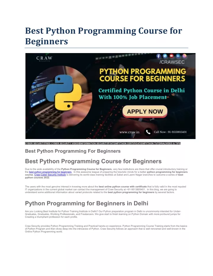 Ppt Best Python Programming Course For Beginners Powerpoint Presentation Id 11399207