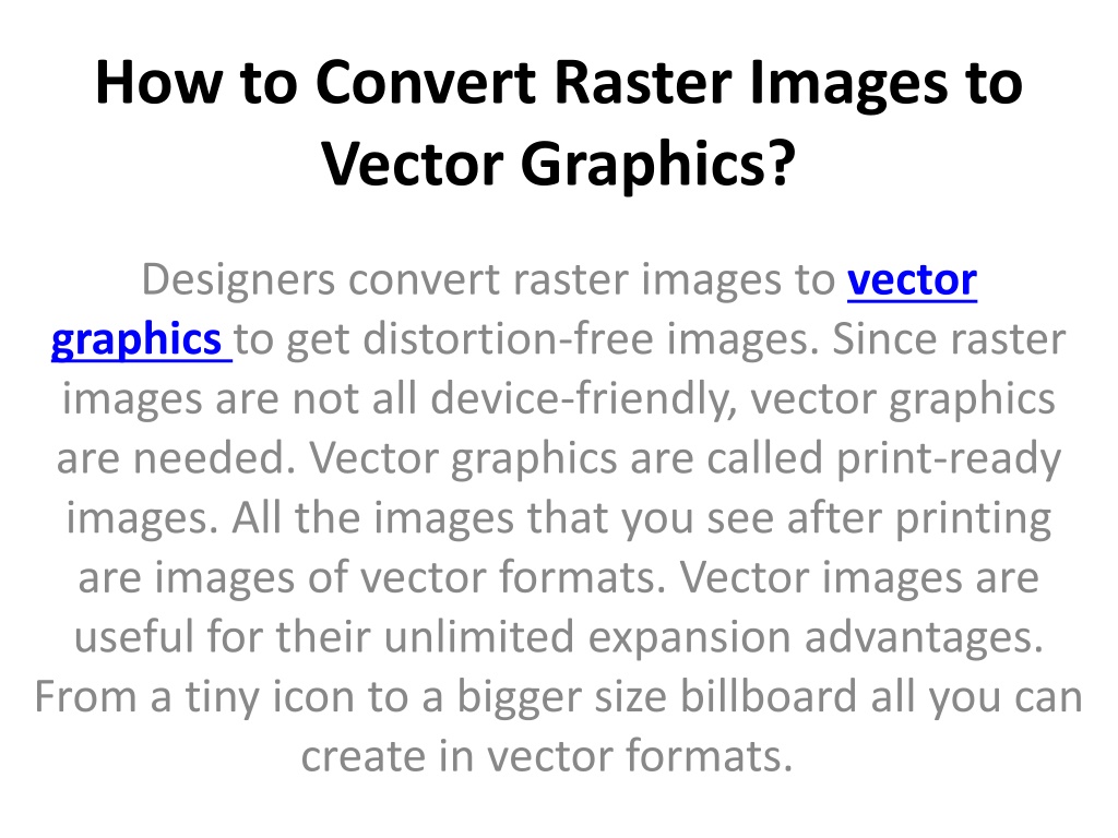 PPT - How To Convert Raster Images To Vector Graphics? PowerPoint ...