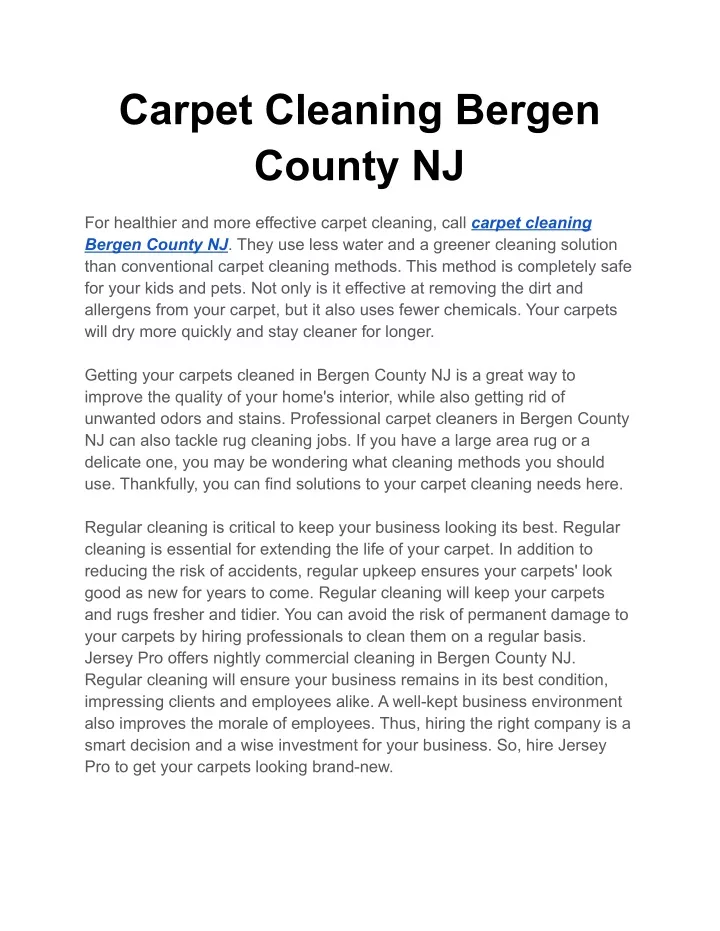 PPT Carpet Cleaning Bergen County NJ PowerPoint Presentation, free