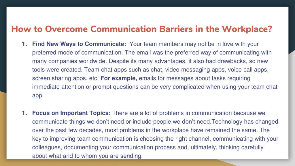 PPT - 4 tips to overcome communication barrier at work PowerPoint ...