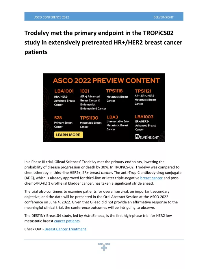 PPT ASCO Conference 2022 Breast Cancer PowerPoint Presentation, free