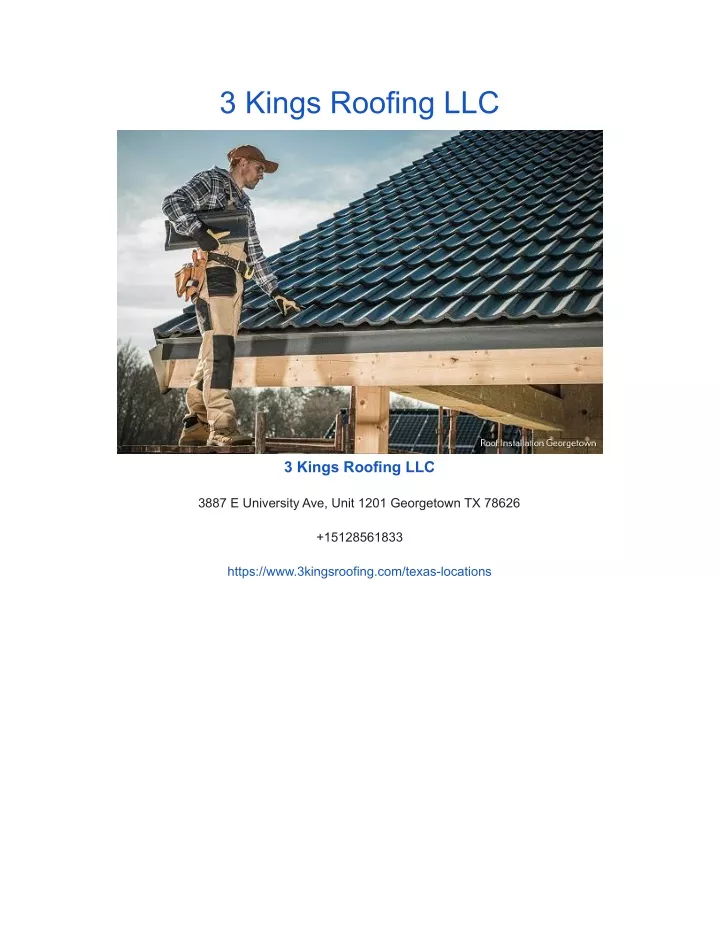 PPT 3 Kings Roofing LLC PowerPoint Presentation, free download ID