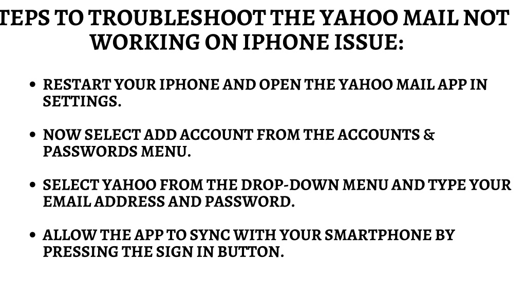 PPT - How to Fix Yahoo Mail not Working on iPhone? PowerPoint ...