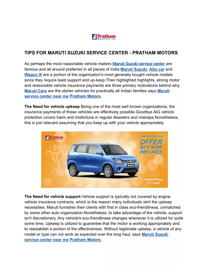 ppt-maruti-suzuki-service-center-pratham-motors-powerpoint