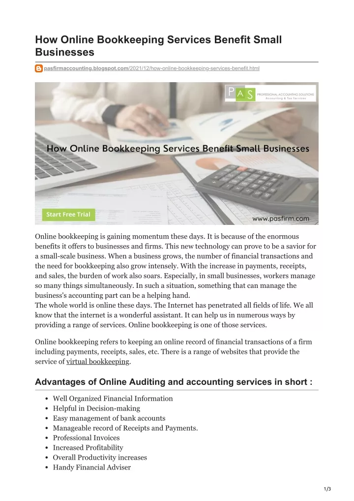 PPT - How Online Bookkeeping Services Benefit Small Businesses ...