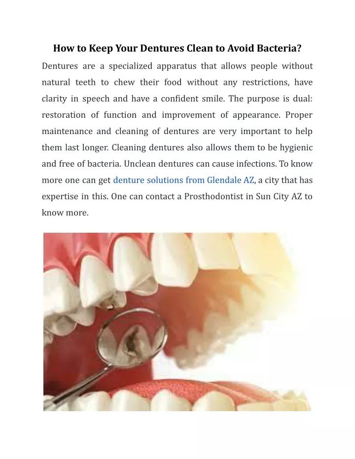 PPT How to Keep Your Dentures Clean to Avoid Bacteria_ PowerPoint