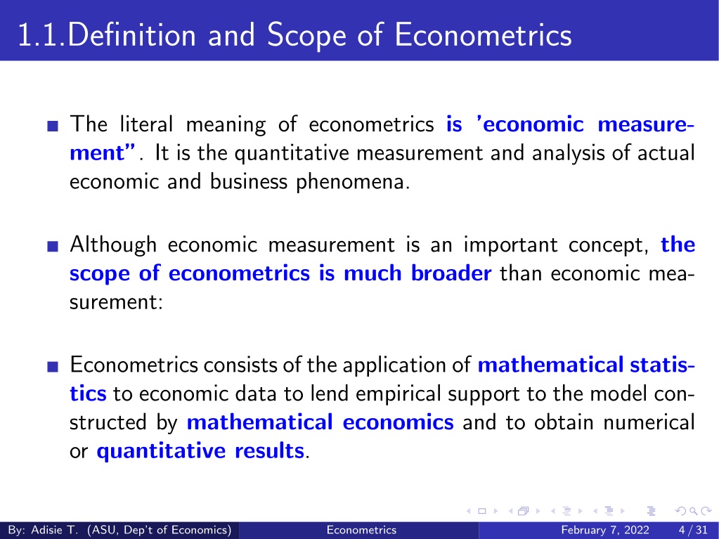 PPT - Econometrics_Ch_1 PowerPoint Presentation, Free Download - ID ...