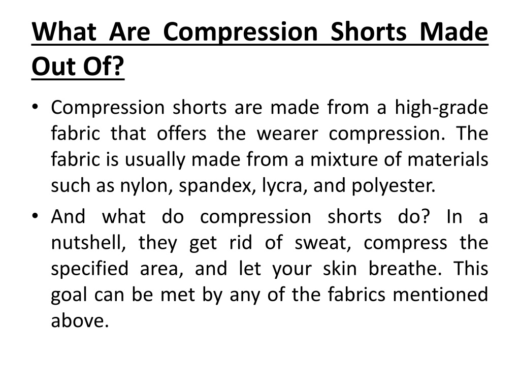 What Do Compression Shorts Do?