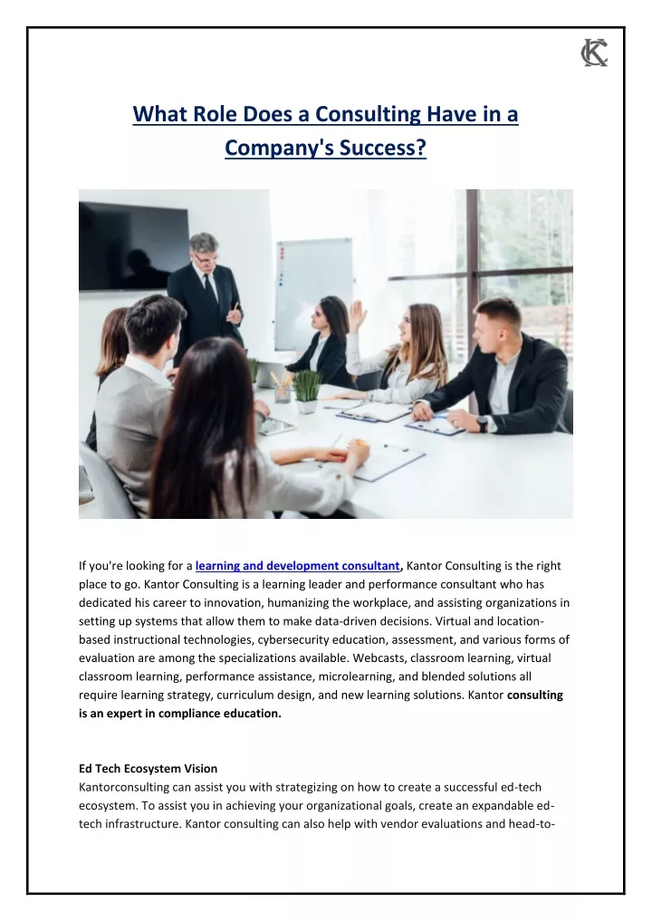 PPT - What Role Does a Consulting Have in a Company's Success ...